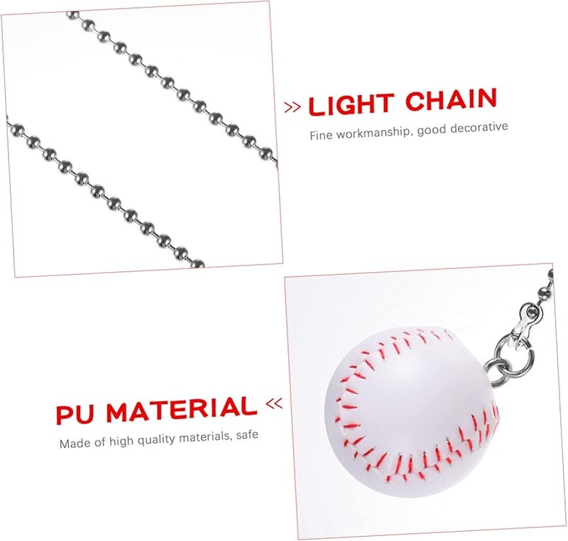 UPKOCH 6pcs Baseball Ceiling Fan Pull Chain Decorative Pendant Black Fine Craftsmanship - Image 5